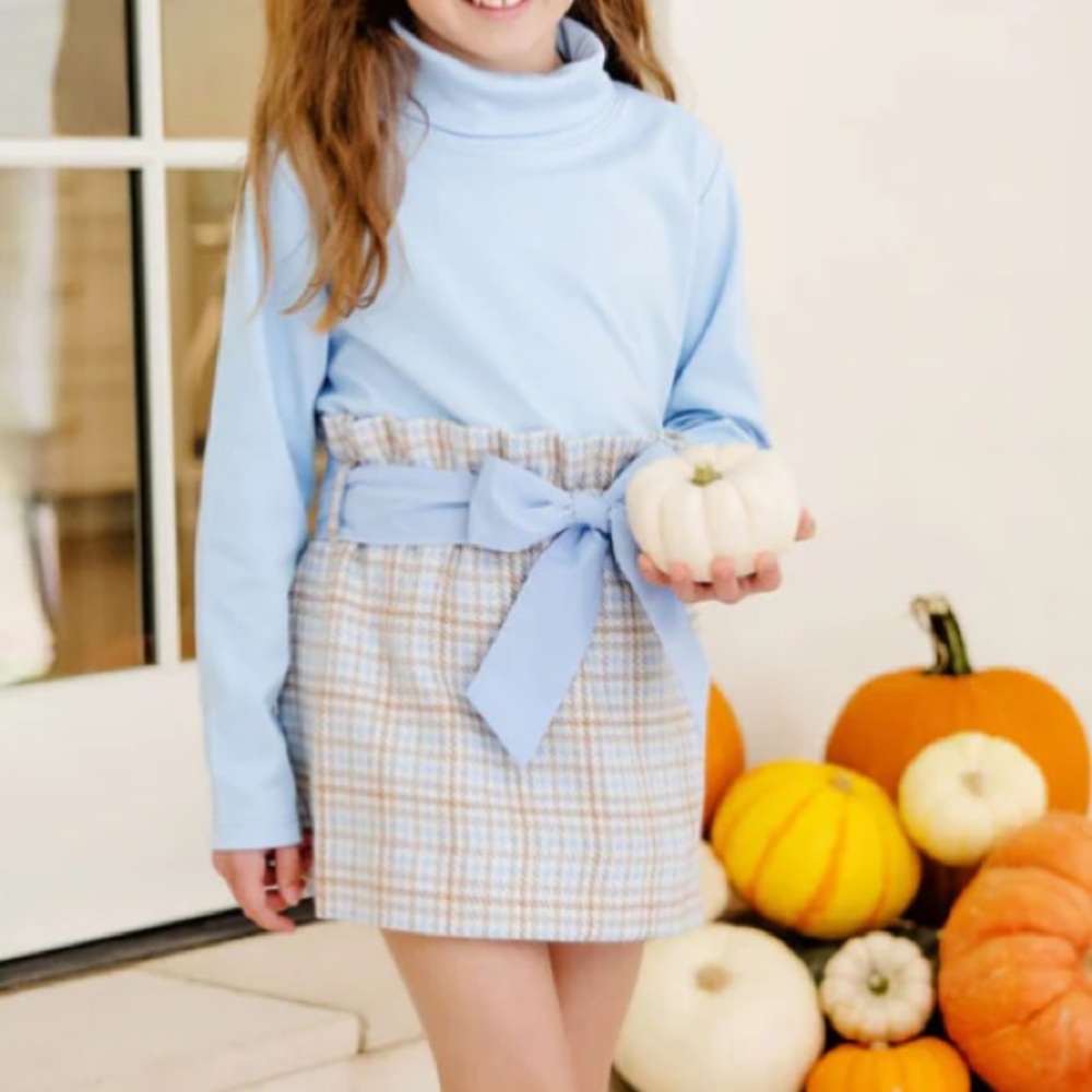 The Beaufort Bonnet Company Tatum's Turtleneck in Beale Street Blue sz 10 girls